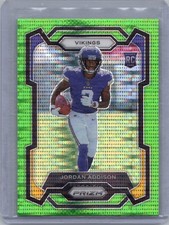 2023 Panini Prizm #368 Jordan Addison Neon Green Pulsar