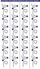 NEW Rub 'n' Etch Glass Etching Stencil Geometric Borders