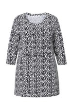 MIAMODA Damen große Größen Longshirt Leomuster Glitzer Statement