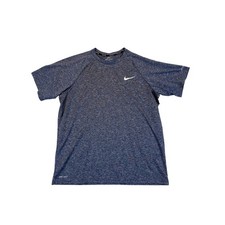 Nike Swim Dri-FIT Mens Large Blue Heathered UPF 40 Performance Rash Guard Shirt
