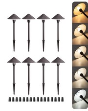 EDISHINE 8 Pack 5CCT LED Landscape Pathway Lights, 12V AC/DC 3W Low Voltage
