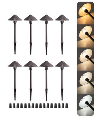 EDISHINE 8 Pack Low Voltage Pathway Lights 5CCT 12V LED Landscape Lighting IP65