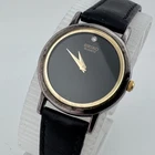 VTG Seiko Japan Quartz Watch 1N00-0C99 Women Black Diamond Leather New Battery