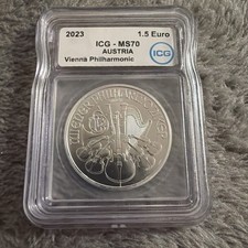2023 ICG MS70 Austria Vienna 1.5 Euro Philharmonic 1 Oz. Silver Coin .999