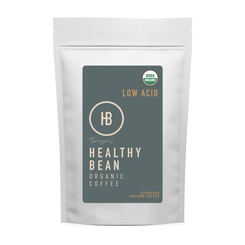 Healthy Bean Organic Espresso Ground Coffee - USDA Ground Coffee Dark Roast -...