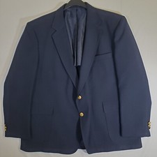 Sears Navy Blue Perma Prest Classic Collection Action VTG 70s 80s Suit Jacket