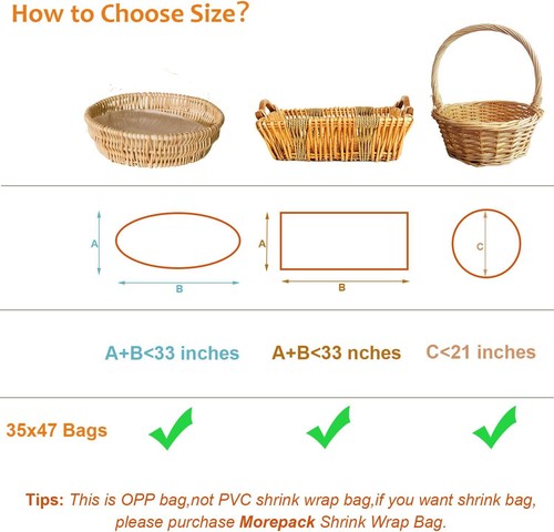 Easter Extra Large Cellophane Bags, 35x47 Inch Clear Wrap for Gift Baskets - Picture 5 of 8