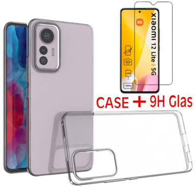 Hülle für Xiaomi 12 Lite 5G Tasche Silikon Case Bumper Cover + 9H Schutz Glas