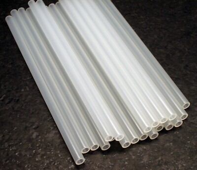 20x Rigid Polypropylene Tubing, 3/8'' OD x 1/4'' ID x 9.625'' L, Plastic Tube Pipe