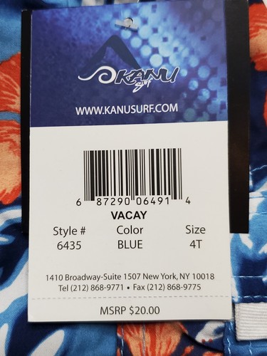 Kanu Surf Boys' Reflection Quick Dry UPF 50+ Beach Swim Trunk, Vacay Blue, 4T - Picture 4 of 5