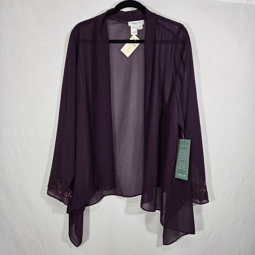 USA Vintage COLDWATER CREEK Asymmetrical WINE 2-PC SET Cardigan &Dress Size 24W - Picture 7 of 24