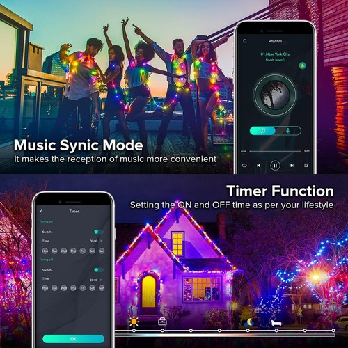 Dreamcolor Christmas Lights String Music WS2812B RGBIC Party Decoration Outdoor - Bild 3 von 7