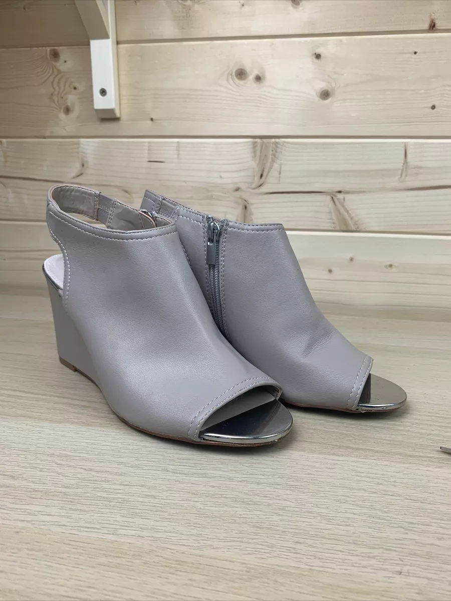 Champagne wedge store shoes