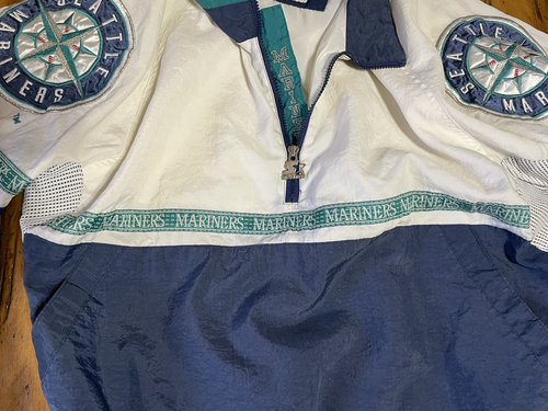 Vintage Seattle Mariners Men's X-Large Windbreaker Pullover - Picture 9 of 22