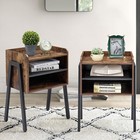 Set of 2/4 Night Stand End Table with 2-Tier Open Storage Bedroom Living Room