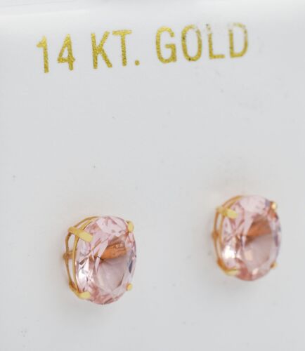 GENUINE 2.74 Cts MORGANITE STUD EARRINGS 14K GOLD - Free Appraisal Service - Imagen 3 de 4