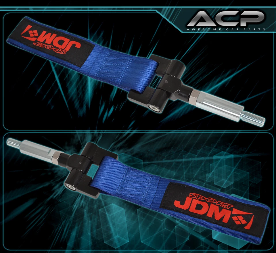 Adaptador de correa de gancho de remolque con tornillo Jdm Sport 4000 lb para Genesis Coupe 09-13 - azul Foto 2 de 3