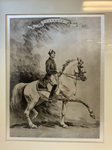 "Estampado artístico enmarcado pasaje soldado a caballo galería alemana Vogel Heidelberg 20x16""" - Imagen 2 de 12