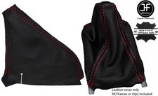 ROT NAHT LEDER SCHALTSACK & HANDBREMSMANSCHTE F?R HONDA CIVIC DEL SOL 92-97