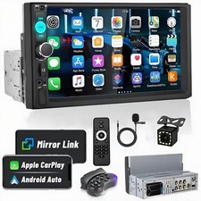 For Apple/Android CarPlay Bluetooth 7" Single 1Din Touch Screen Car Stereo Radio