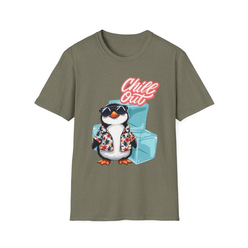 Penguin Chill Out Unisex Tee, Softstyle Tshirt, Funny Penguin Tee - Picture 22 of 53
