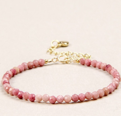 3mm Rhodonite Dainty Bracelet Women Reiki Healing Gift For Mom/Sister/Friends