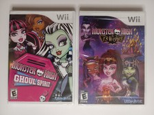 Monster High Wii Lot: Ghoul Spirit & 13 Wishes - Both Sealed - READ Case Damage