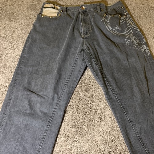 42x35 Baggy Wide Leg Embroidered Jeans 