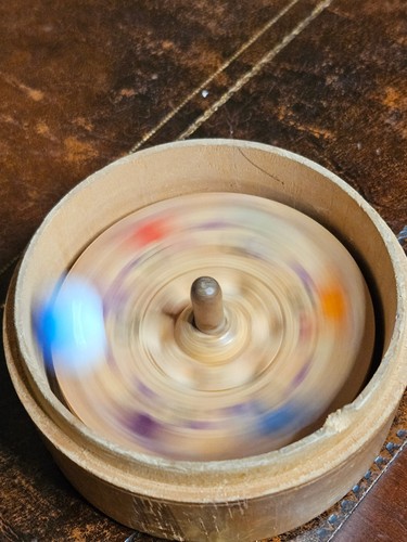 Vintage Holz Spinning Roulette Pferd Spiel Japan - Bild 11 von 18