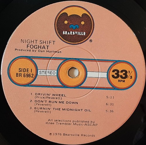 Foghat, Night Shift, Bearsville LP BR 6962, 1976 - Picture 2 of 4