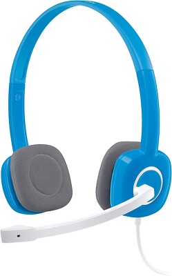 Logitech H150 Kopfhörer mit Mikrofon, Stereo-Headset, 2x 3,5mm Klinken, blau
