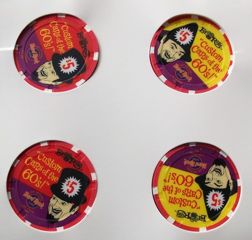 SELTEN ED ROTH RAT FINK HARD ROCK HOTEL LAS VEGAS POKERCHIP SET AUTOS DER 60er - Bild 9 von 10