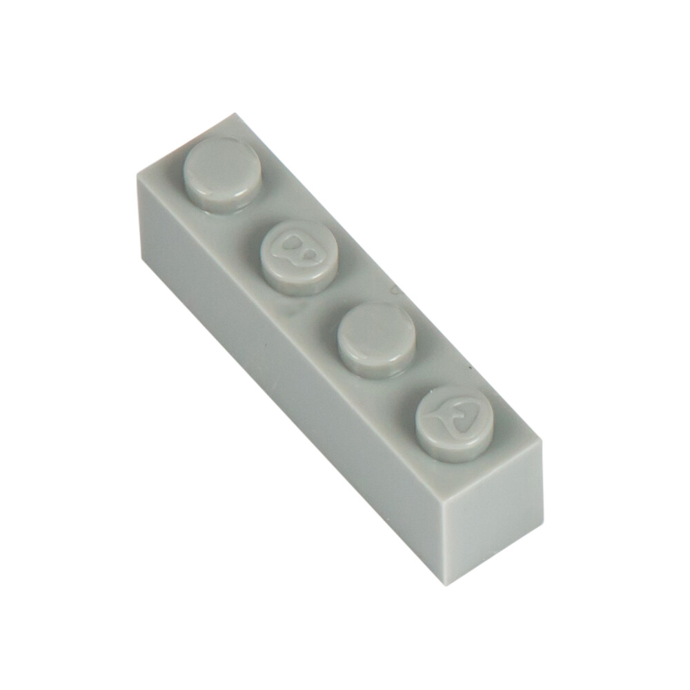 Q-BRICKS Mattoncini 1x4 Borchie Grigio Chiaro/Scuro 411/851 - 100 Pezzi