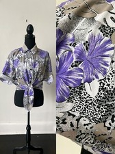 Vintage Hawaiian Floral and Leopard Print Shirt