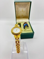 [ Exc+3 w/Box ] GUCCI Change Bezel 1100-L Watch 5 Colors Gold Used Working F/S