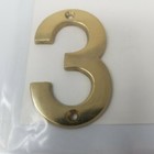 Brasworks Modern Number 3 Brass Number House Mailbox Vintage New Sealed