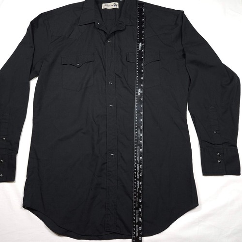 Roebucks Pearl Snap Shirt Men Extra Large Black Western Cowboy Rodeo Black - Picture 6 of 11