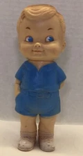 Vintage Rubber Squeaky Toy Sun Rubber Co Newton Squeaks Boy Frog Blue 1962