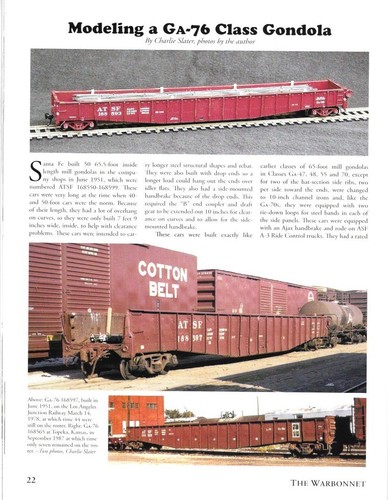 The Warbonnet #3 2018 Santa Fe's GP30 Ga-76 Gondola ATSF Beginnings 1859-1869 - Picture 4 of 7