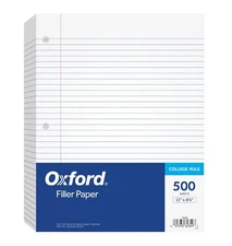 Oxford Loose Leaf Filler Paper 8.5x11 College Ruled 500 Sheets Perfect for Bi...