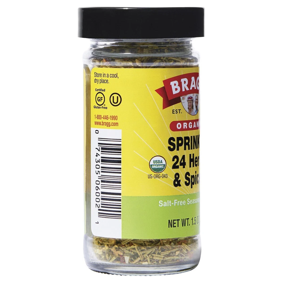 Bragg Organic Sprinkle 24 Herbs and Spices Seasoning, 1.5 oz (Case of 3)