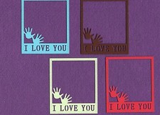 I LOVE YOU FRAME HANDS die cuts scrapbook cards