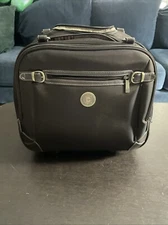 Ralph Lauren Chaps Brown Rolling Briefcase Carry-On Overnight Luggage Bag