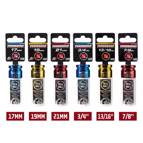 Powerbuilt 1/2 Inch Drive x 19 MM Thin Wall Color Lug Nut Socket - 941040 - 第 5/5 張圖片