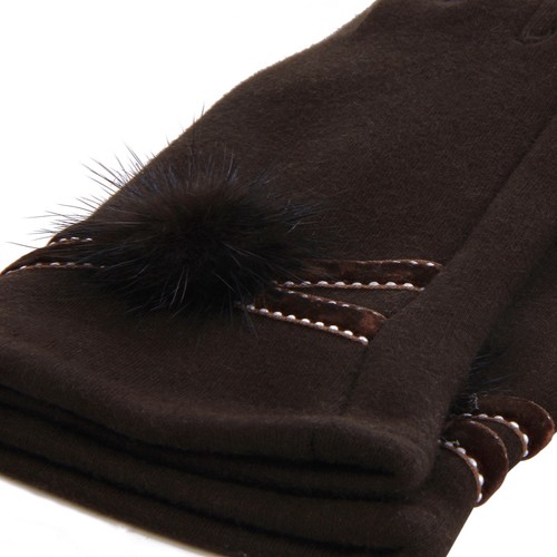 Elegant Women's Winter Thermal Gloves with Velvet Ribbon & Pom - Diff Colors - Picture 13 of 25