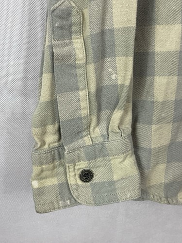 Harley-Davidson Flannel Shirt Women's XL Long Sleeve Plaid Cotton Tan Gray - Picture 10 of 17