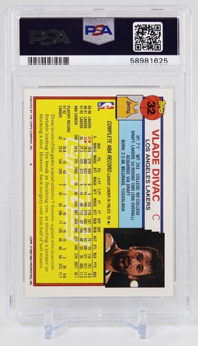 1992 Topps Gold #32 Vlade Divac PSA 9 MINT - Picture 2 of 2