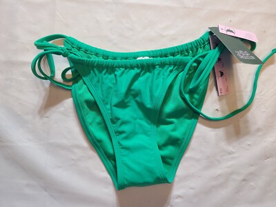 Women's Side-Tie Scoop Front High Leg Adjustable Bikini Bottom Wild Fable Green