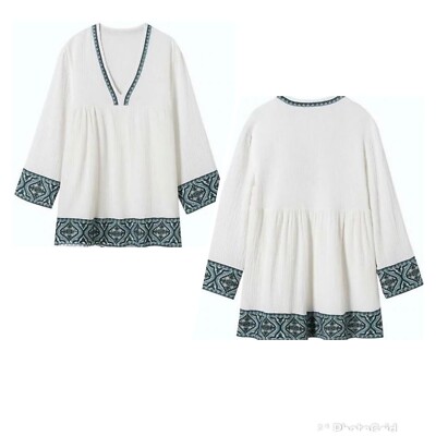 ZARA Embroidered Dress S | eBay