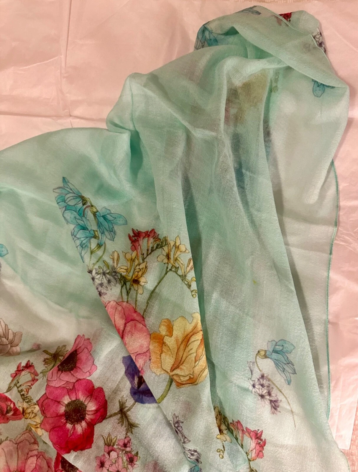 PRICE DROP-Rare Lanificio Colombo Cashmere/Silk Sheer Scarf; UNWORN w/tag+box